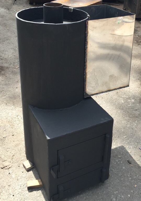 Печь из трубы горизонт длина 750 ширина 530 высота 650