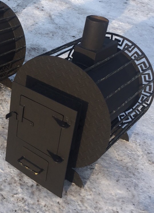Печь бочонок с выносной топкой Длина 700 ширина 600 высота 650