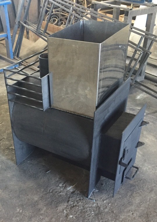 Печь из трубы вертикальная высота 1000 длина 630 ширина 430